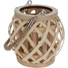 Home Styling Collection, lampion, bambusowy z jutowym uchwytem, naturalny