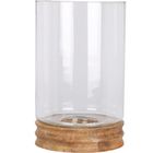 Home Styling Collection, lampion ozdobny z drewna mango i szkła, 26 cm, 41 cm