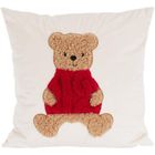 Home Styling Collection, poduszka dekoracyjna, świąteczny wzór, biała, 40-40 cm