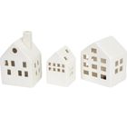 Home Styling Collection, Scandi, ceramiczne domki led, 3 ozdoby świetlne