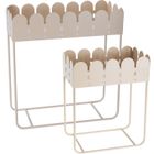 Home Styling Collection, Sense, zestaw 2 metalowych kwietników stojących z falowanym brzegiem