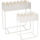 Home Styling Collection, Sense, zestaw metalowych kwietników stojących z falowanym brzegiem, 2 szt.