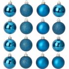 Home Styling Collection, szklane bombki świąteczne, niebieskie, 8 cm, 16 szt.