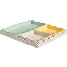 Home Styling Collection, zestaw 4 tac, drewnianych, 30-30-3 cm