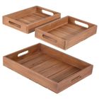 Home Styling Collection, zestaw tac dekoracyjnych, Teak, 3 elementy