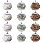 Home Styling Decoration, bombki choinkowe, nietłukące, białe, srebrne, szampańskie, 8 cm, 12 szt.