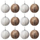 Home Styling Decoration, bombki choinkowe, nietłukące, białe, szampańskie, 8 cm, 12 szt.