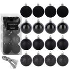 Home Styling Decoration, bombki choinkowe, nietłukące, czarne, 5 cm, 16 szt.