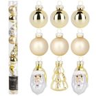 Home Styling Decoration, bombki choinkowe, nietłukące, złote, 3/5 cm, 9 szt.