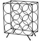 Home Styling Decoration, stojak na wino, metalowy, czarny, 9 butelek