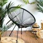 Homla, Acapulco Fiesta, fotel, czarny, 70-73-80 cm