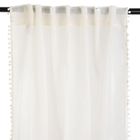 Homla, Adi, firanka, z pomponikami kremowa, 140-250 cm