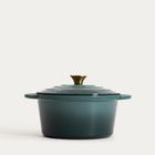 Homla, Andreas, garnek żeliwny, zielony tradycyjny ombre, 24 cm, 4l