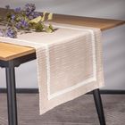 Homla, Aniza, bieżnik, beżowy z białą koronką, 40-160 cm