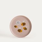 Homla, Annbee, talerz, z pszczołą różowy, 19 cm