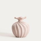 Homla, Aurelia, wazon, z falista górą beżowy, 16,5-16,5-19 cm