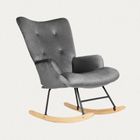 Homla, B2 Moss Plus, fotel, 2w1 welurowy szary, 70-95 cm