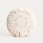 Homla, Banf, poduszka, ecru bawełniana z dekoracyjnym haftem, 38 cm