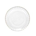 Homla, Barrel, talerzyk szklany, w paski ze złotym rantem, 15 cm