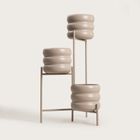 Homla, Buuble, kwietnik potrójny, beżowy, 36-25-60 cm