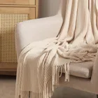 Homla, Chenille, koc szenilowy, ecru, 130-170 cm