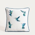 Homla, Colibri, poszewka, z haftowanymi kolibrami, 45-45 cm