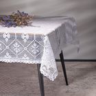 Homla, Crochet, obrus, szydełkowy, biały, 130-170 cm