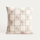 Homla, Damini, poszewka, z dodatkiem lnu w kwiatowy wzór, 45-45 cm