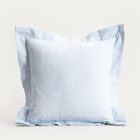 Homla, Durga, poszewka, bawełniana błękitna z dekoracyjnym obszyciem, 45-45 cm