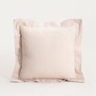 Homla, Durga, poszewka, bawełniana ciemnobeżowa z dekoracyjnym obszyciem, 45-45 cm