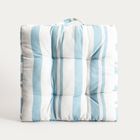 Homla, Evelyn, poduszka, w błękitne pasy z pikowaniem i uchwytem, 50-50 cm
