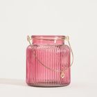 Homla, Fig, lampion, ryflowany z zawieszką różowy, 10-11 cm