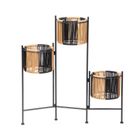 Homla, Floero, kwietnik z plecionką, beżowo-czarny, 67-23-70 cm