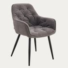 Homla, Fussy, krzesło, w tkaninie, szare, 57-63-84 cm