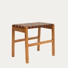 Homla, Futurum, taboret, drewniany, brązowy, 50-35-45 cm