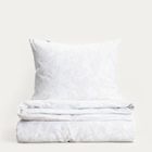 Homla, Jakad, pościel, bawełniana żakardowa biało-beżowa, 200-220 cm