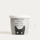 Homla, Kiki, kubek, z pokrywką i czarnym kotem, 0,3l