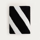 Homla, Kobe, koc gruby żakardowy w czarno-białe pasy, 130-170 cm