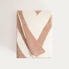 Homla, Kobe, koc gruby żakardowy z beżowym wzorem, 130-170 cm