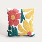 Homla, Lamis, poszewka, z frędzlami i tuftowanymi kwiatami, 45-45 cm