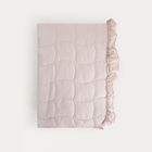 Homla, Leona, narzuta, kremowa z pikowaniem i ozdobną falbaną, 200-220 cm