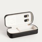 Homla, Linas, szkatułka na biżuterię, z eko skóry czarna, 17,5-8-5 cm