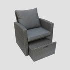 Homla, Linde, fotel, ogrodowy z ottomanem, szary, 73-70-81 cm