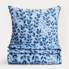 Homla, Luna, pościel, z mikrofibry w niebieskie liście, 160-200 cm