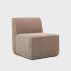 Homla, Lykke, fotel modułowy, beżowy sztruksowy, 73-88-73 cm