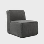 Homla, Lykke, fotel modułowy, ciemnoszary sztruksowy, 73-88-73 cm