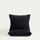 Homla, Maisy, zestaw dwóch poszewek, z mikrofibry czarnych, 50-60 cm, 2 szt.