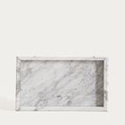 Homla, Marmuri, taca dekoracyjna, marmurowa biała, 25-15-3 cm