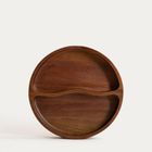Homla, Mooka, półmisek, z drewna akacjowego z dwoma przegródkami, 26 cm