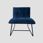 Homla, Nelox, fotel welurowy, granatowy, 63-69-73 cm